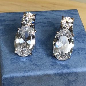 2.5ct Oval Cut Simulated diamond 925 earrings